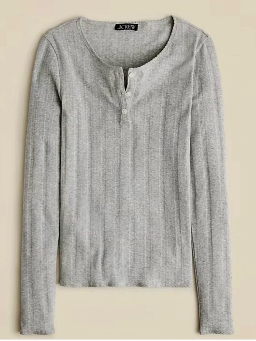J. Crew Cotton Pointelle Henley